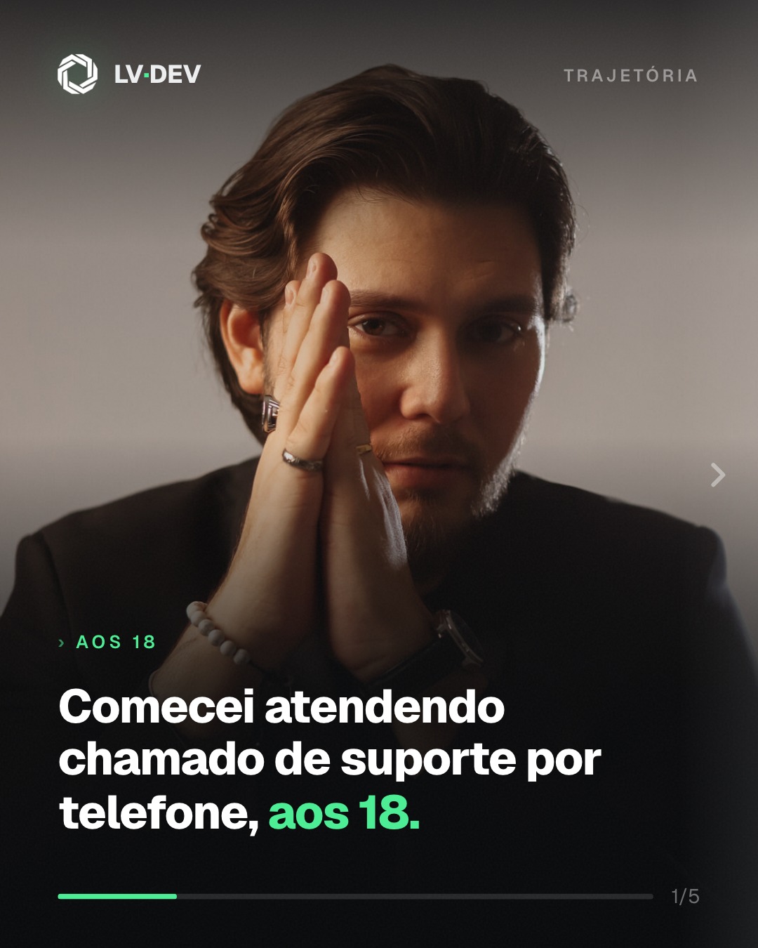 Comecei atendendo chamado de suporte por telefone, aos 18. Aos 22 eu liderava o